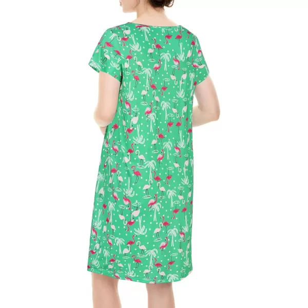 Zando Womens Nightgowns Cartoon Printed Sleep Shirts Cotton Night Gowns Casual Sleepwear Cute Pajamas Long Sleepdress