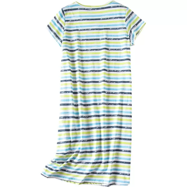 Zando Womens Nightgowns Cartoon Printed Sleep Shirts Cotton Night Gowns Casual Sleepwear Cute Pajamas Long Sleepdress