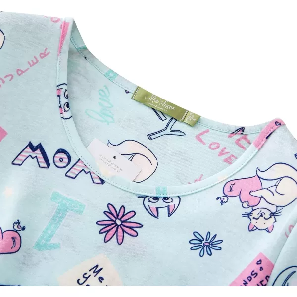 Zando Womens Nightgowns Cartoon Printed Sleep Shirts Cotton Night Gowns Casual Sleepwear Cute Pajamas Long Sleepdress