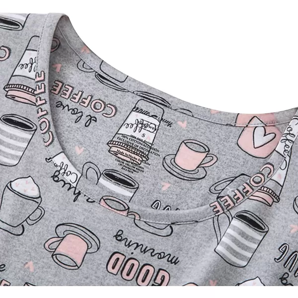 Zando Womens Nightgowns Cartoon Printed Sleep Shirts Cotton Night Gowns Casual Sleepwear Cute Pajamas Long Sleepdress