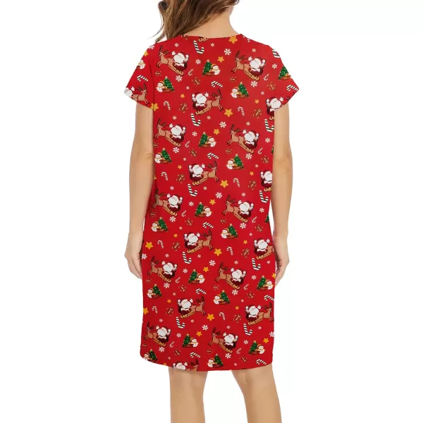 Zando Womens Nightgowns Cartoon Printed Sleep Shirts Cotton Night Gowns Casual Sleepwear Cute Pajamas Long Sleepdress