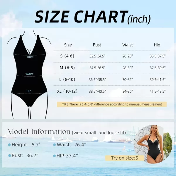 Zando Womens Pearl V Neck One Piece Swimsuit Women Tummy Control Bathing Suit for Women Sexy Lace up Halter 1 Piece Swim Suit