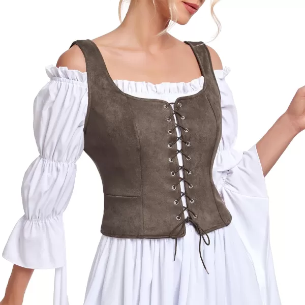 Zando Women's Renaissance Corset Vest Medieval Corsets Top Pirate Cosplay Costume Steampunk Gothic Bustiers Tank Top