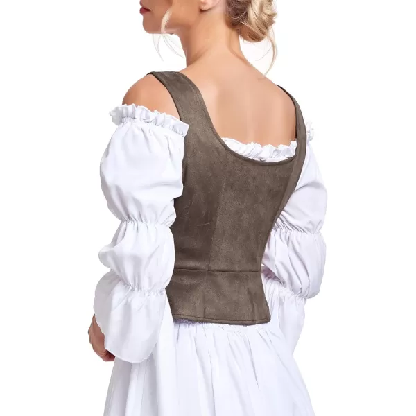 Zando Women's Renaissance Corset Vest Medieval Corsets Top Pirate Cosplay Costume Steampunk Gothic Bustiers Tank Top