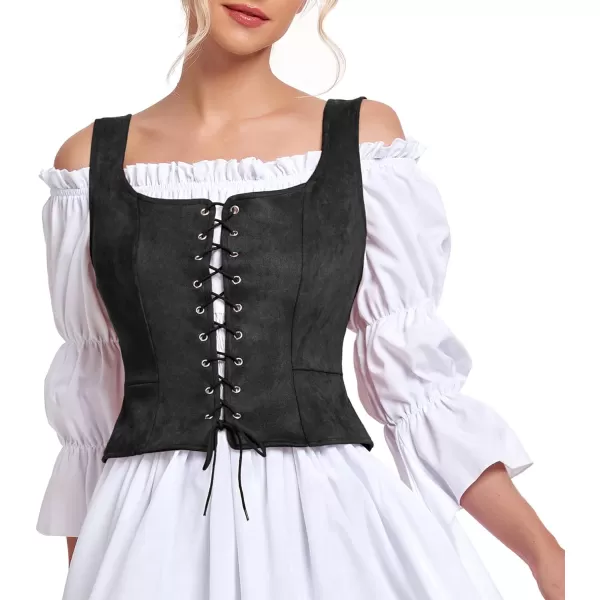 Zando Women's Renaissance Corset Vest Medieval Corsets Top Pirate Cosplay Costume Steampunk Gothic Bustiers Tank Top