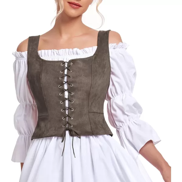 Zando Women's Renaissance Corset Vest Medieval Corsets Top Pirate Cosplay Costume Steampunk Gothic Bustiers Tank Top