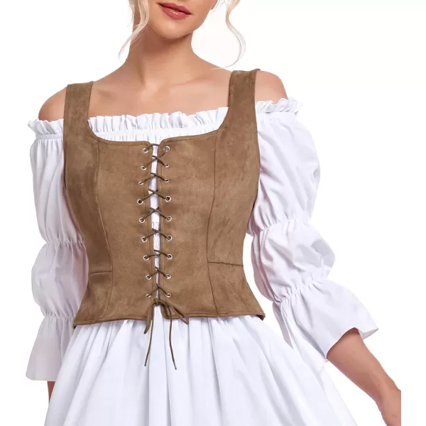Zando Women's Renaissance Corset Vest Medieval Corsets Top Pirate Cosplay Costume Steampunk Gothic Bustiers Tank Top
