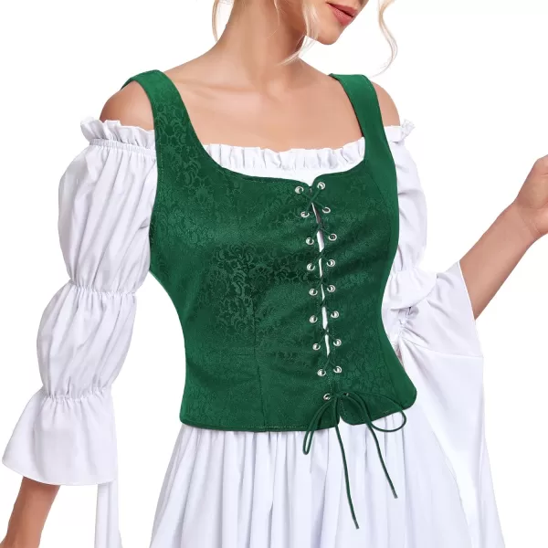 Zando Women's Renaissance Corset Vest Medieval Corsets Top Pirate Cosplay Costume Steampunk Gothic Bustiers Tank Top