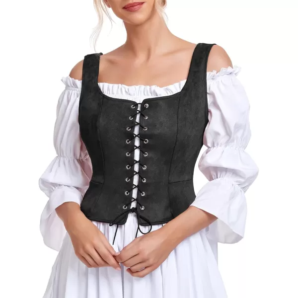 Zando Women's Renaissance Corset Vest Medieval Corsets Top Pirate Cosplay Costume Steampunk Gothic Bustiers Tank Top