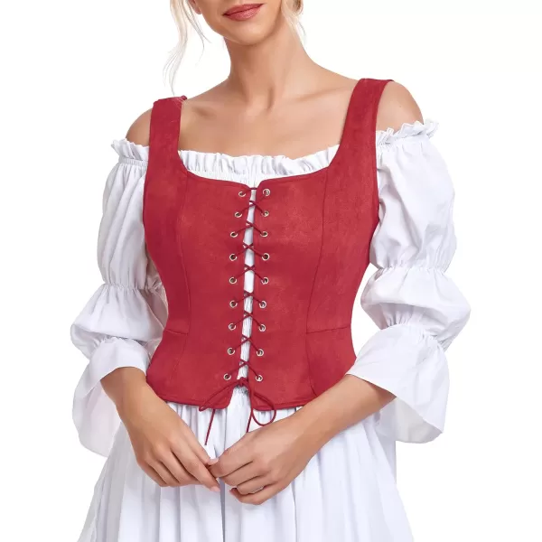 Zando Women's Renaissance Corset Vest Medieval Corsets Top Pirate Cosplay Costume Steampunk Gothic Bustiers Tank Top