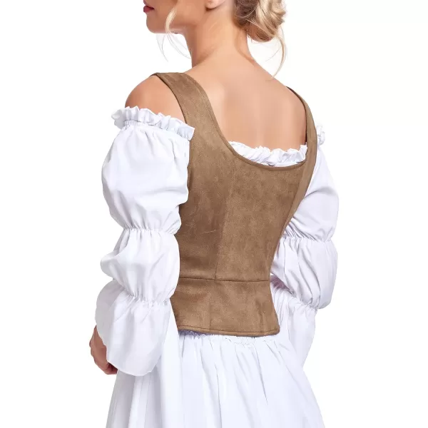 Zando Women's Renaissance Corset Vest Medieval Corsets Top Pirate Cosplay Costume Steampunk Gothic Bustiers Tank Top