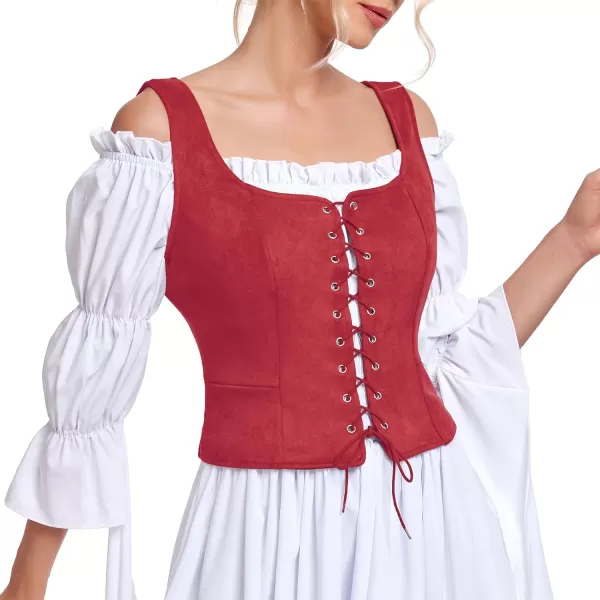 Zando Women's Renaissance Corset Vest Medieval Corsets Top Pirate Cosplay Costume Steampunk Gothic Bustiers Tank Top