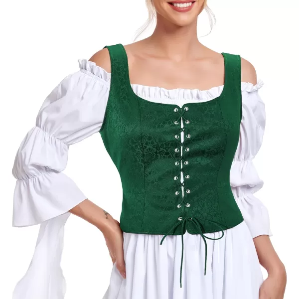 Zando Women's Renaissance Corset Vest Medieval Corsets Top Pirate Cosplay Costume Steampunk Gothic Bustiers Tank Top