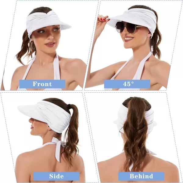 Zando Womens Sun Visor Hat Wide Brim Sun Hats for Women UV Protection Summer Beach Hats for Women Foldable Sports Visors
