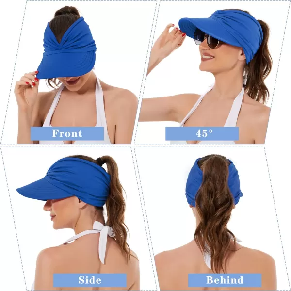 Zando Womens Sun Visor Hat Wide Brim Sun Hats for Women UV Protection Summer Beach Hats for Women Foldable Sports Visors