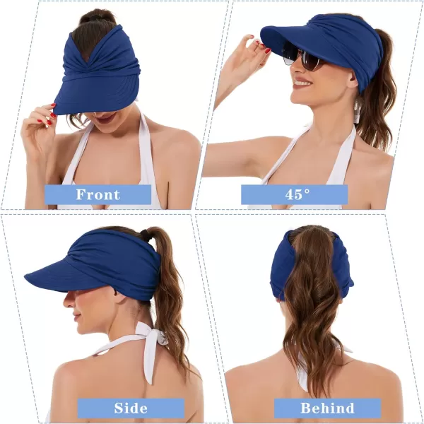 Zando Womens Sun Visor Hat Wide Brim Sun Hats for Women UV Protection Summer Beach Hats for Women Foldable Sports Visors
