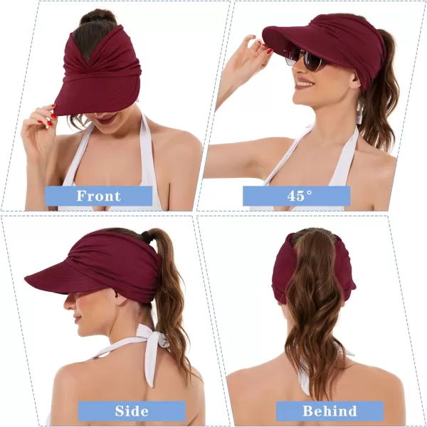 Zando Womens Sun Visor Hat Wide Brim Sun Hats for Women UV Protection Summer Beach Hats for Women Foldable Sports Visors