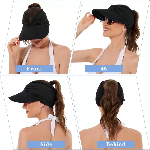 Zando Womens Sun Visor Hat Wide Brim Sun Hats for Women UV Protection Summer Beach Hats for Women Foldable Sports Visors