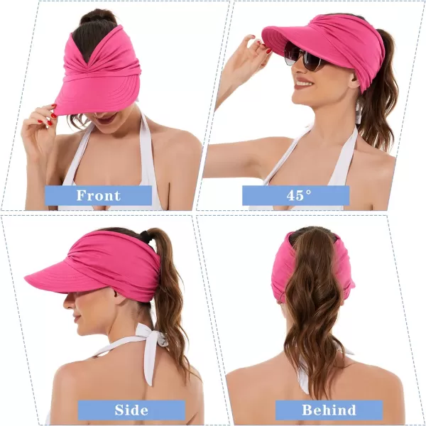 Zando Womens Sun Visor Hat Wide Brim Sun Hats for Women UV Protection Summer Beach Hats for Women Foldable Sports Visors