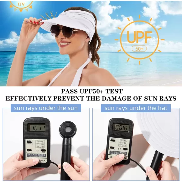 Zando Womens Sun Visor Hat Wide Brim Sun Hats for Women UV Protection Summer Beach Hats for Women Foldable Sports Visors