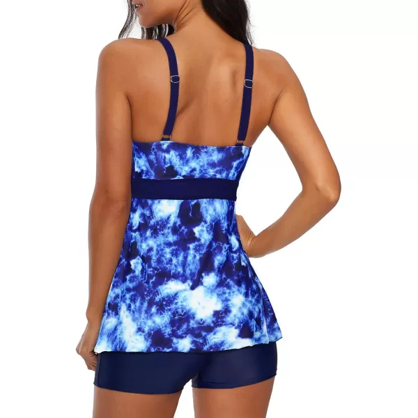 Zando Womens Tankini Swimsuits for Women Tummy Control Bathing Suits for Women Athletic Two Piece Swimsuit with Boyshorts