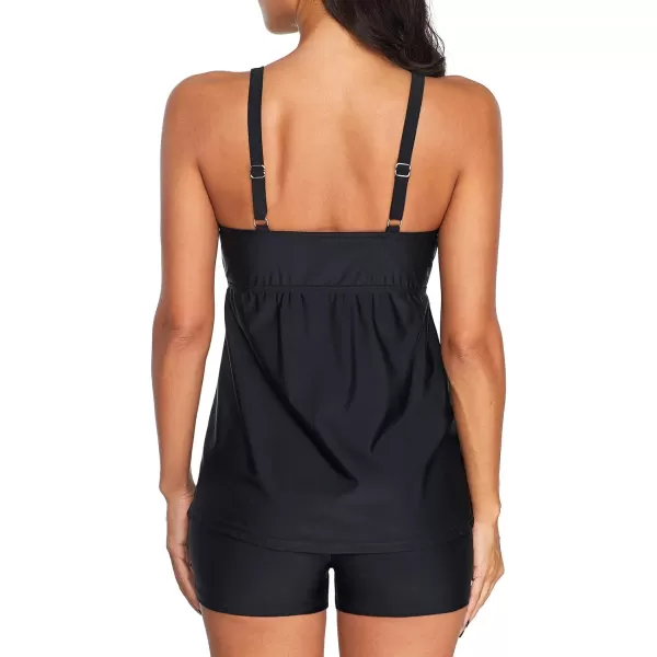 Zando Womens Tankini Swimsuits for Women Tummy Control Bathing Suits for Women Athletic Two Piece Swimsuit with Boyshorts