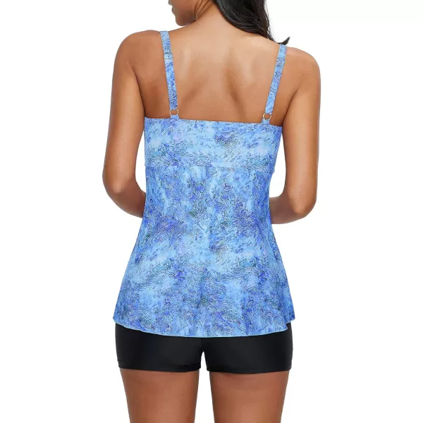 Zando Womens Tankini Swimsuits for Women Tummy Control Bathing Suits for Women Athletic Two Piece Swimsuit with Boyshorts