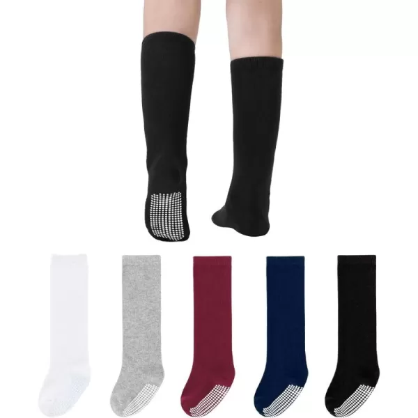 Zando Baby Girl Socks Cotton Baby Knee High Socks Cute Ruffle Socks for Toddler Girls Infant Uniform Stockings Seamless