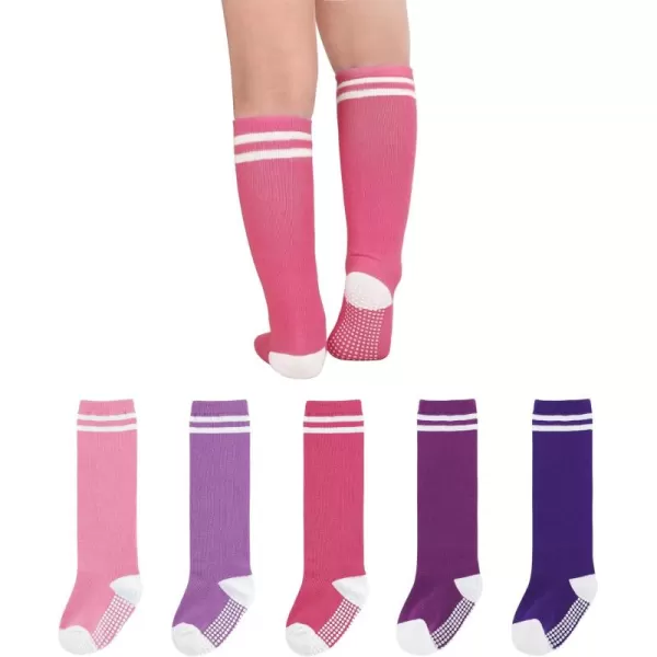 Zando Baby Girl Socks Cotton Baby Knee High Socks Cute Ruffle Socks for Toddler Girls Infant Uniform Stockings Seamless