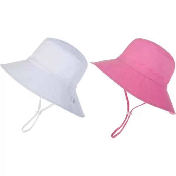 Zando Baby Girls Sun Hat Infant Summer Hat UPF 50+ Sun Protection Cap Wide Brim Bucket Hats for Baby Girls Boys