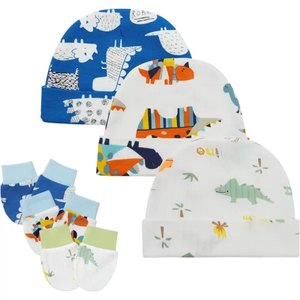 Zando Baby Hats and Mittens Unisex Infant Beanie Caps Newborn Hospital Hat with Scratch Mitten Set for Baby Boys Grils Hats