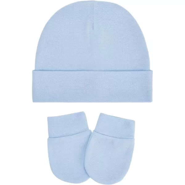 Zando Baby Hats and Mittens Unisex Infant Beanie Caps Newborn Hospital Hat with Scratch Mitten Set for Baby Boys Grils Hats