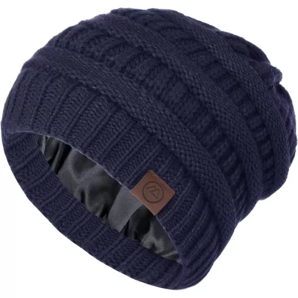 Zando Beanies Women Satin Lined Beanie for Women Warm Winter Hats for Women Thick Knit Beanies for Winter