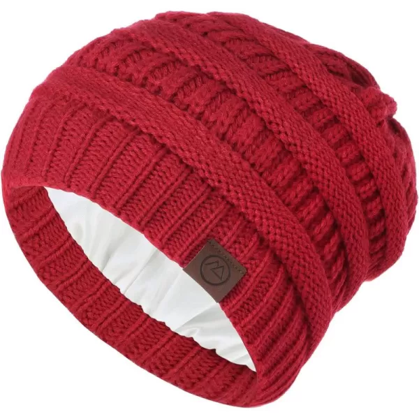 Zando Beanies Women Satin Lined Beanie for Women Warm Winter Hats for Women Thick Knit Beanies for Winter