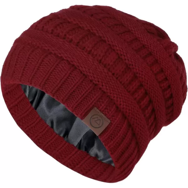 Zando Beanies Women Satin Lined Beanie for Women Warm Winter Hats for Women Thick Knit Beanies for Winter