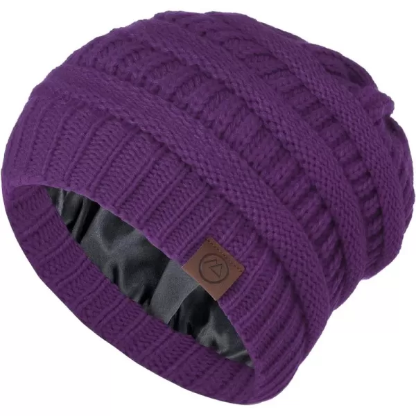 Zando Beanies Women Satin Lined Beanie for Women Warm Winter Hats for Women Thick Knit Beanies for Winter