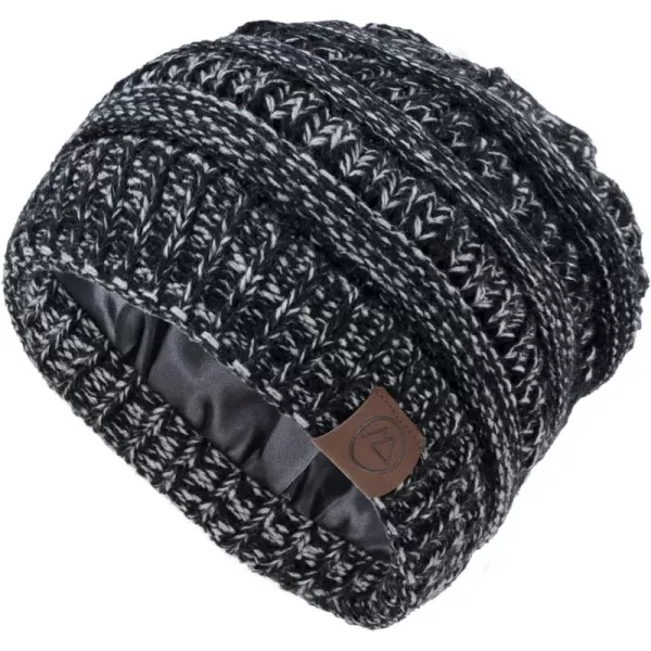 Zando Beanies Women Satin Lined Beanie for Women Warm Winter Hats for Women Thick Knit Beanies for Winter