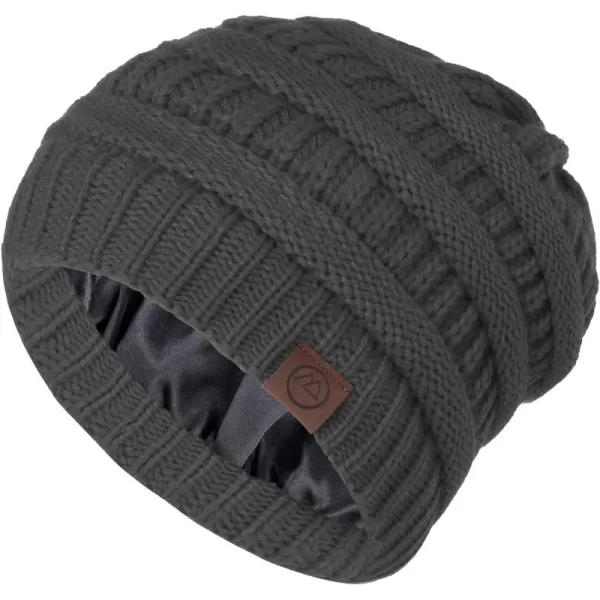 Zando Beanies Women Satin Lined Beanie for Women Warm Winter Hats for Women Thick Knit Beanies for Winter