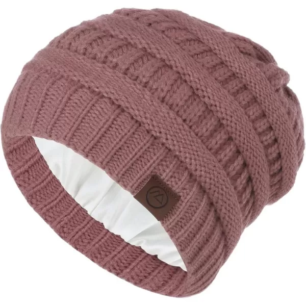 Zando Beanies Women Satin Lined Beanie for Women Warm Winter Hats for Women Thick Knit Beanies for Winter
