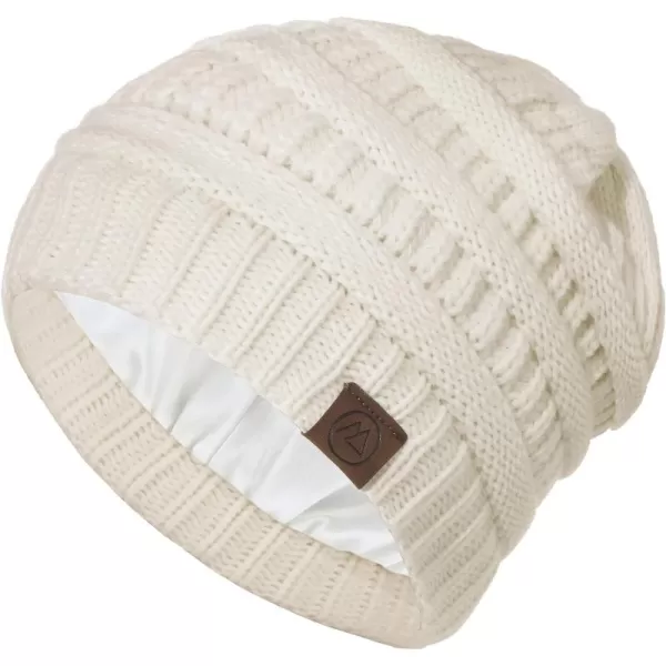 Zando Beanies Women Satin Lined Beanie for Women Warm Winter Hats for Women Thick Knit Beanies for Winter