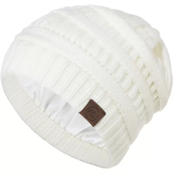 Zando Beanies Women Satin Lined Beanie for Women Warm Winter Hats for Women Thick Knit Beanies for Winter