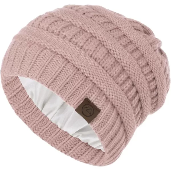 Zando Beanies Women Satin Lined Beanie for Women Warm Winter Hats for Women Thick Knit Beanies for Winter