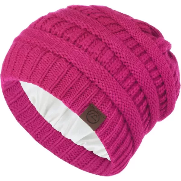 Zando Beanies Women Satin Lined Beanie for Women Warm Winter Hats for Women Thick Knit Beanies for Winter