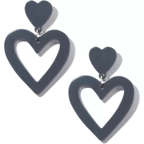 Zando Double Heart Earrings Dangle Statement Earrings for Women 80s Jewelry Accessory Party Valentine Mother's Day Gift