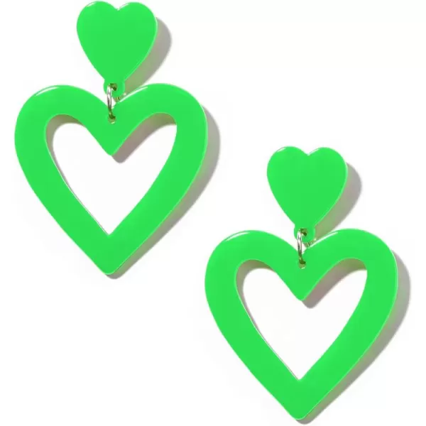 Zando Double Heart Earrings Dangle Statement Earrings for Women 80s Jewelry Accessory Party Valentine Mother's Day Gift
