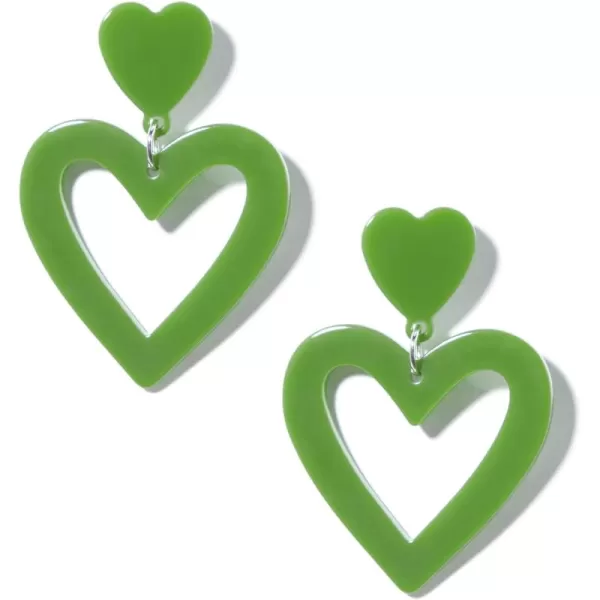 Zando Double Heart Earrings Dangle Statement Earrings for Women 80s Jewelry Accessory Party Valentine Mother's Day Gift