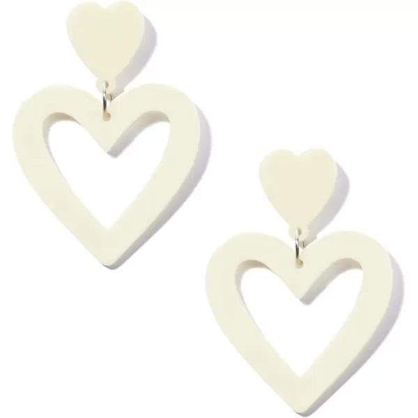 Zando Double Heart Earrings Dangle Statement Earrings for Women 80s Jewelry Accessory Party Valentine Mother's Day Gift