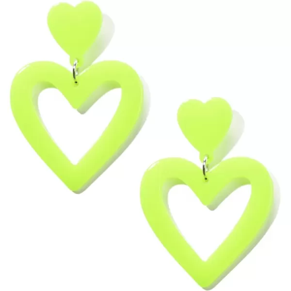 Zando Double Heart Earrings Dangle Statement Earrings for Women 80s Jewelry Accessory Party Valentine Mother's Day Gift