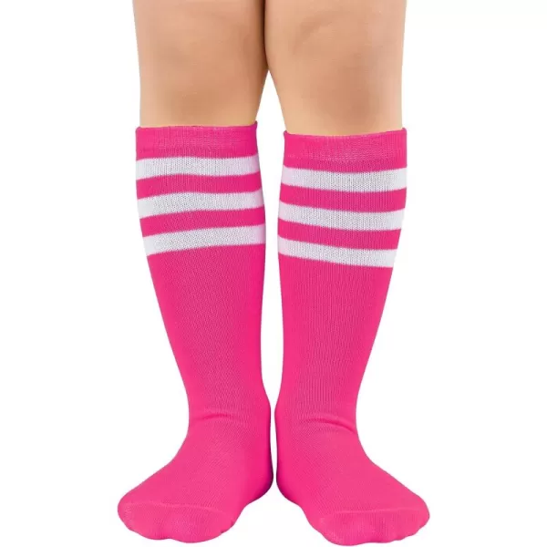 Zando Kids Child Cotton Three Stripes Sport Soccer Team Socks Uniform Tube Cute Knee High Stocking for Boys Girls