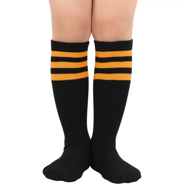 Zando Kids Child Cotton Three Stripes Sport Soccer Team Socks Uniform Tube Cute Knee High Stocking for Boys Girls